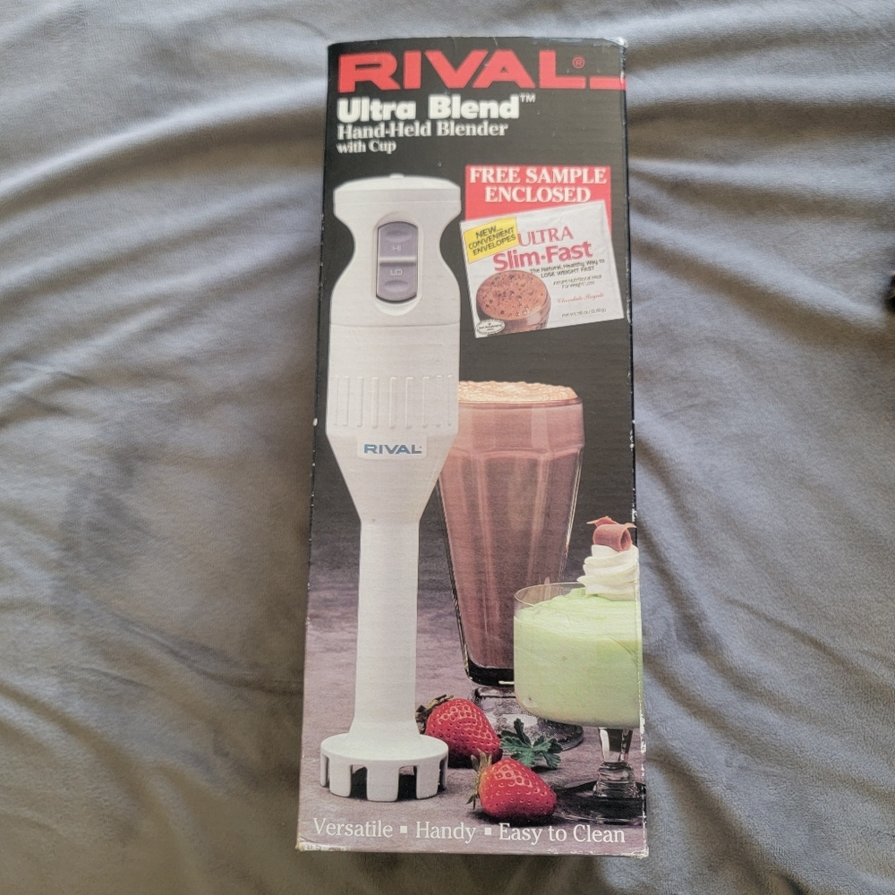Vintage NIB Rival hand-held immersion blender with cup - model 951 - Caldor's